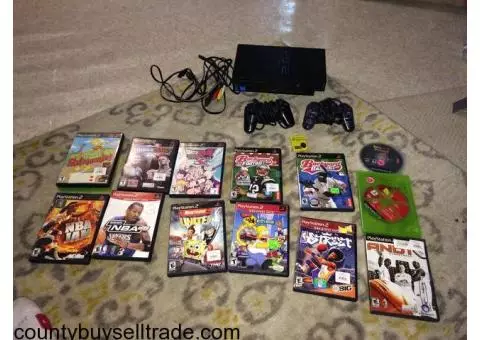 PS2 Console and lot of games