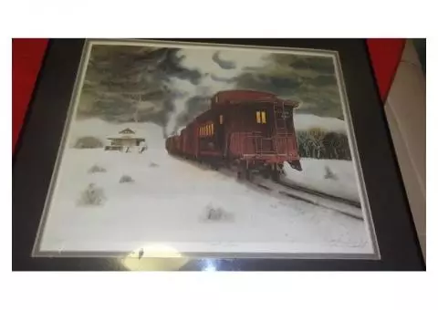 "Night Train" Signed and numbered Framed Lithograph