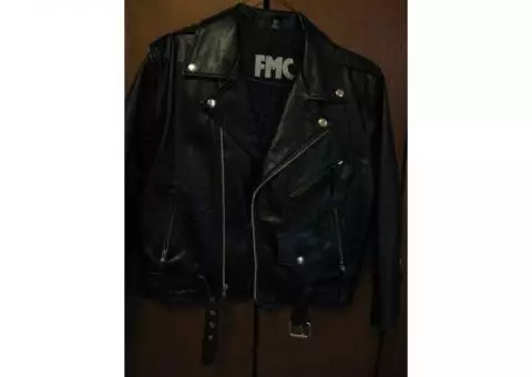 black Leather motorcycle jacket size 16